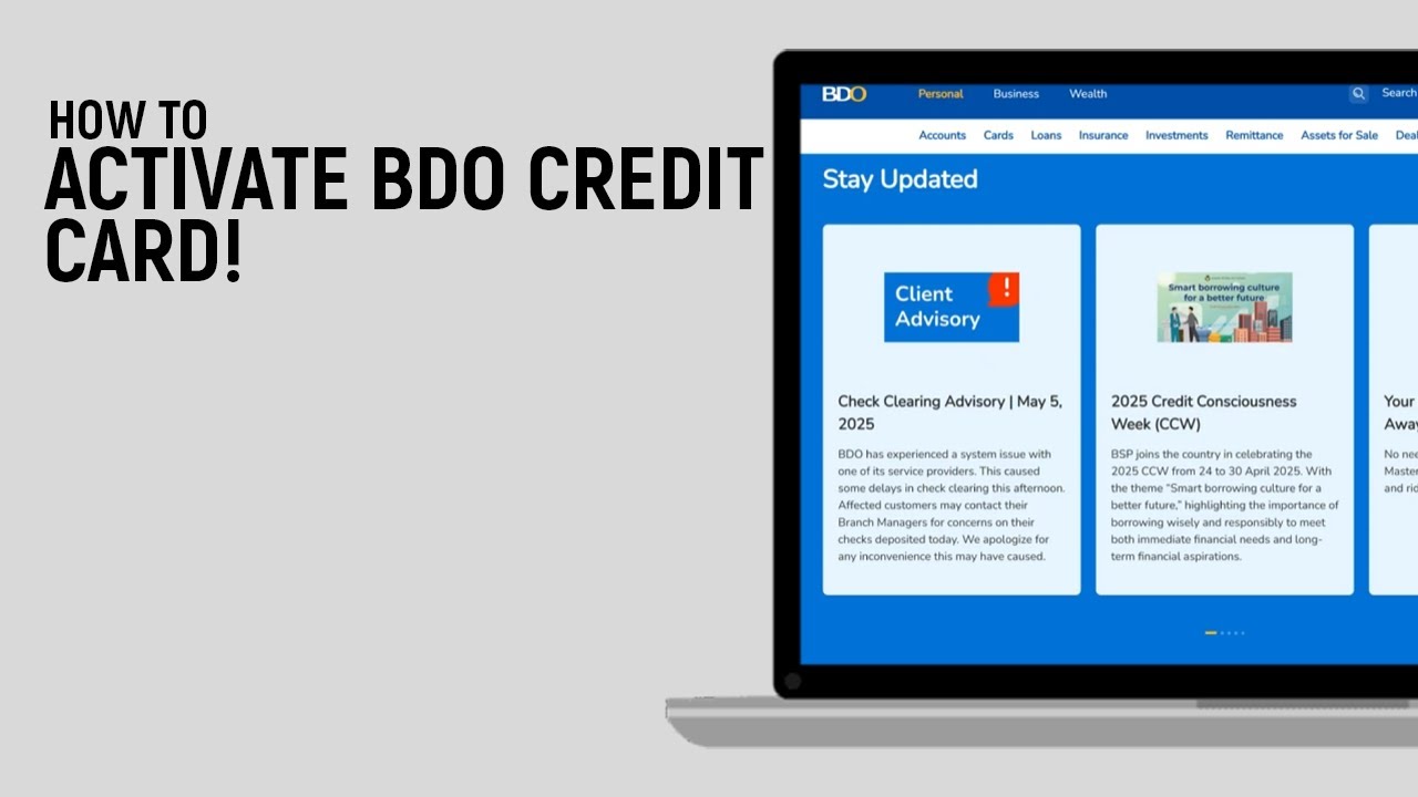 How To Activate BDO Credit Card [easy]