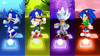 Muscular Sonic 🆚 Sonic The Hedgehog 🆚 Sonic Girl 🆚 Hyper Sonic | Sonic EDM Rush Tiles Hop