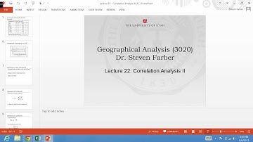 GEOG 3020 Lecture 22-2 Correlation Analysis II