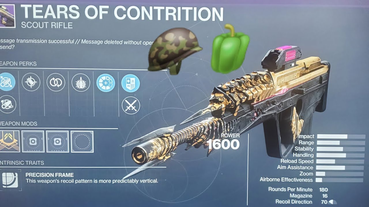 TEARS OF CONTRITION Destiny 2 - YouTube