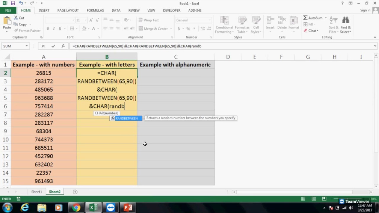 Update How to create a Unique code in excel/How to generate random character strings in a range in Excel