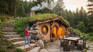 I Spent 7 DAYS Building a Warm Survival Shelter Under a GIANT Rock | Forest Survival Alone
