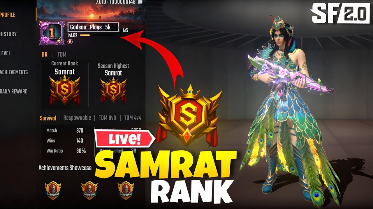 SAMRAT RANK PUSH 🔥 SCARFALL2 LIVE |GODSON PLAYS