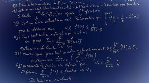 Fonction intégrale suite (Exercice)2bac SM biof.