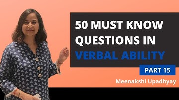 50 Must Watch VA RC Questions # 15| Meenakshi Upadhyay | XAT 2022