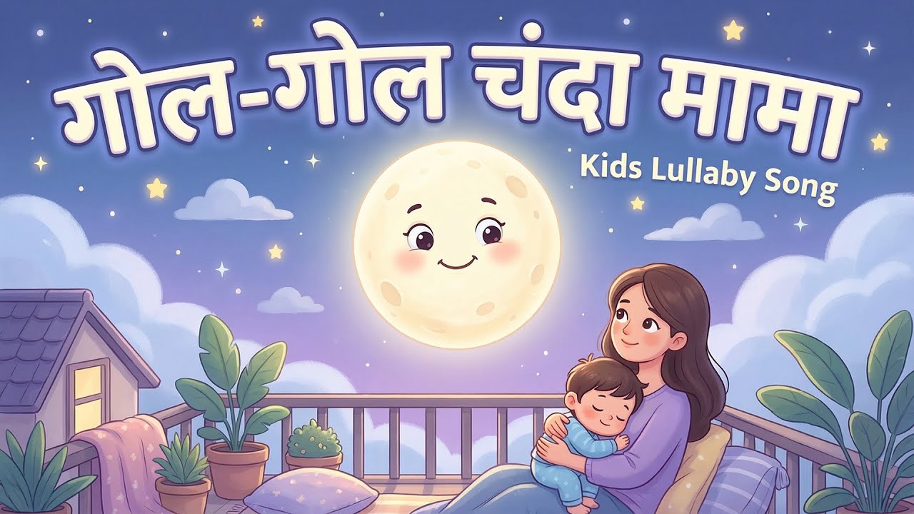चंदा मामा गोल गोल 🌙 | बच्चों की प्यारी लोरी | Hindi Lullaby for Kids