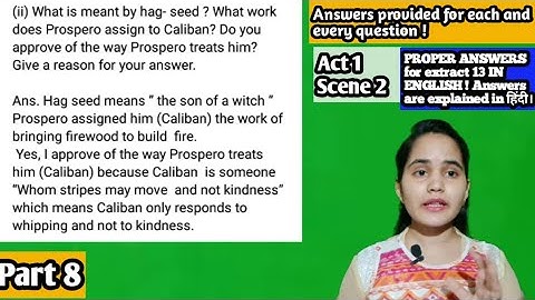 The Tempest : Act 1 Scene 2 , workbook Answers - part 7 (Extract 13)