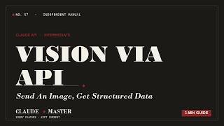 Vision via API: Send Images to Claude and Get Structured Answers Back | Claude Master