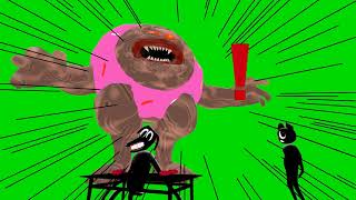 Cartoon DoG  EAT Evil DONUT...??? Green screen [ trevor henderson ]