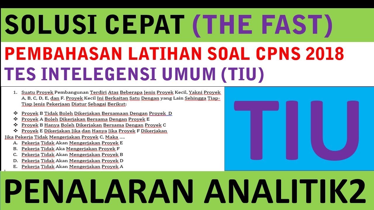 Pembahasan Latihan  Soal  CPNS  2020 Tes Intelegensi Umum 