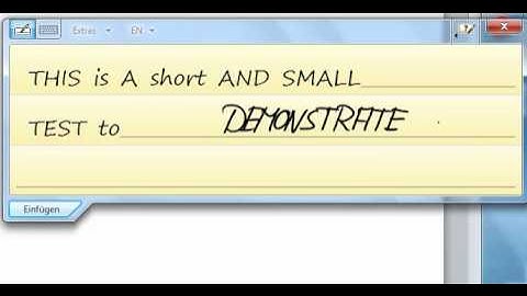 Win 7 UPPER CASE handwriting recognition