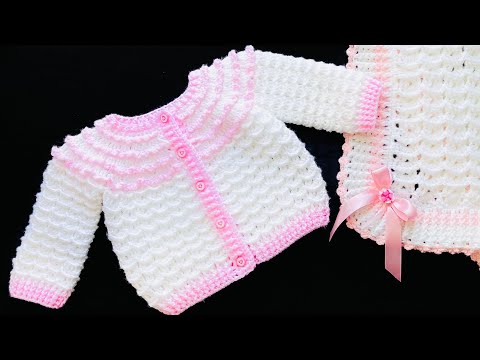 A real easy crochet cardigan sweater pattern for baby girls VARIOUS SIZES by crochet for baby