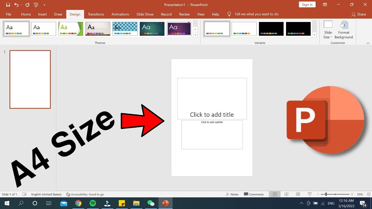 powerpoint presentation in a4 format