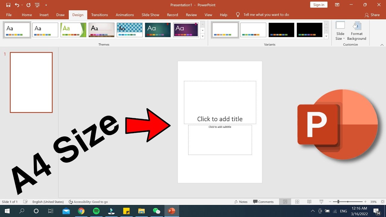 powerpoint presentation paper size