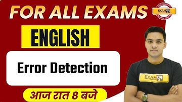 English Classes For Competitive Exams | Error Detection  | English Grammar | By Anil Jadon Sir