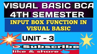 Input Box function in visual basic