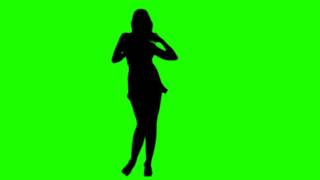 Free Hd Green Screen Dancing Girls Silhouette 03