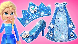 Let's Make Elsa's Snow Sparkle Outfit From Clay And Gems ❄️ EASY AND FUN DIY!