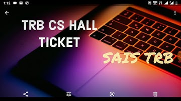 TRB COMPUTER INSTRUCTOR - HALLTICKET