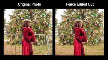 Remove Unwanted Fence Behind Pregnant Woman