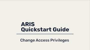 ARIS Quickstart Guide - Change Access Privileges