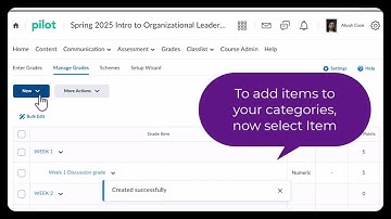 How to Create Eletronic Gradebook Category/Items in D2L BrightSpace IDL 7140