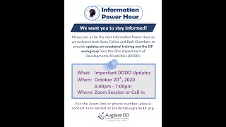 Information Power Hour - Vocational Training and ISP Workgroup Updates