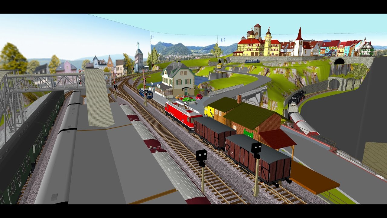 Gleisplan Spur H0/H0m, 380*220 cm, Spitzkehre, sequ. Zugspeicher, Car ...