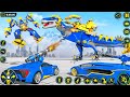 Dino Robot Transform War Jet Bike Car Transformation Game New Blue Dinosaur Robot - Android Gameplay