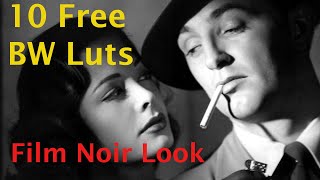 10 Free BW luts / lut Pack for film noir color grade (Premiere, Vegas, final cut)