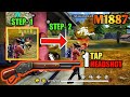 m1887 one tap headshot trick 90% headshot rate free fire auto headshot pro tips and tricks