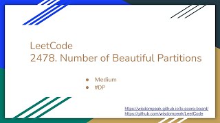 【每日一题】LeetCode 2478. Number of Beautiful Partitions