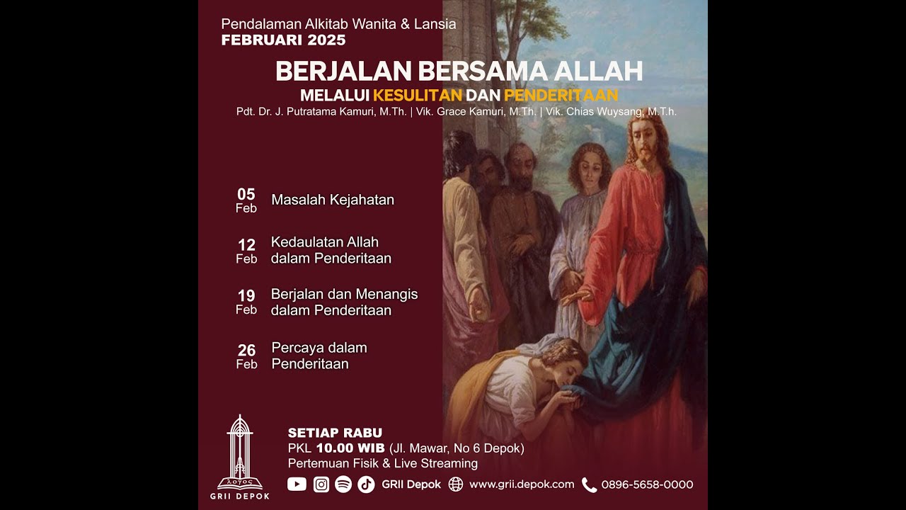 PERCAYA DALAM PENDERITAAN | PA WANITA & LANSIA - 26 Februari 2025