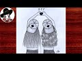BFF DRAWING How To Draw Best Friends Easy BFF Drawing 
