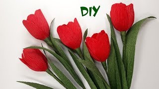 How to make crepe paper flowers | DIY paper Tulips | Craft tutorials