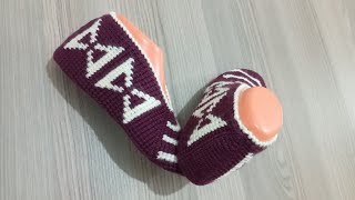 İki Renkli Fiyonklu Tunus İşi Patik Yapılışıbölüm 2