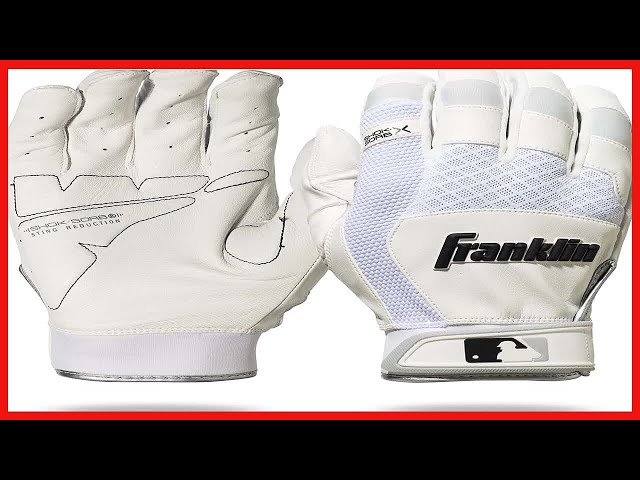 Franklin Sports MLB Shok-Sorb X Paire de gants de frappeur pour adulte Taille L Blanc/chromé