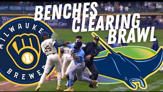 Rays and Brewers Benches Clear AGAIN! | Full Brawl