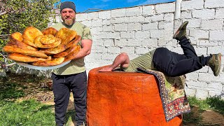 Cooking Homemade Crusty Bread In A Tandoor! It Couldn't Be Tastier