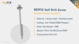 Repfix Self Drill Screw - Double Thread Lx6.35.5
