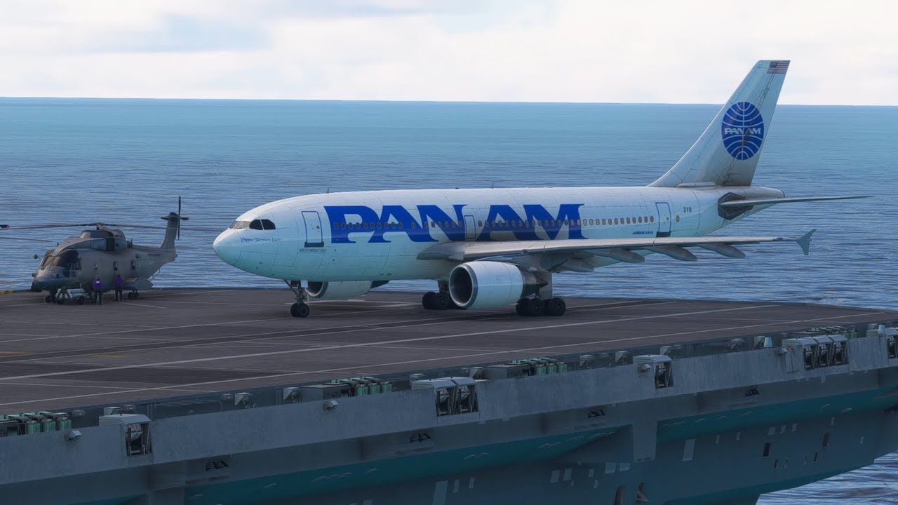 航空機・ヘリコプター Pan Ame A310 Amazing Pilot Skills! Airbus A310 Pan American World Airways