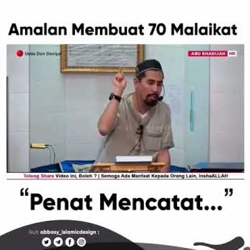Amalan membuat 70 Malaikat PENAT MENCATAT-Ustaz Don Daniyal