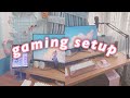 🍃 my cute semi-pink gaming setup (that i sometimes use for school) || desk setup 2020