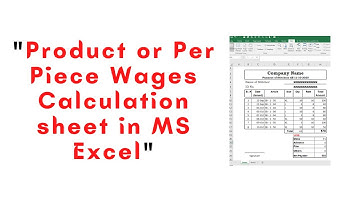 How to make wages calculation sheet in excel