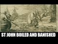 St John boiled in oil and banished to the isle Patmos (97 AD) - Martyrs Mirror