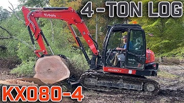 Kubota KX080 Excavator: Loading an 8,000+ lb. Log