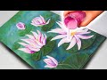 Acrylic POURING Monet Style - Super Easy Water Lily Tutorial | AB Creative