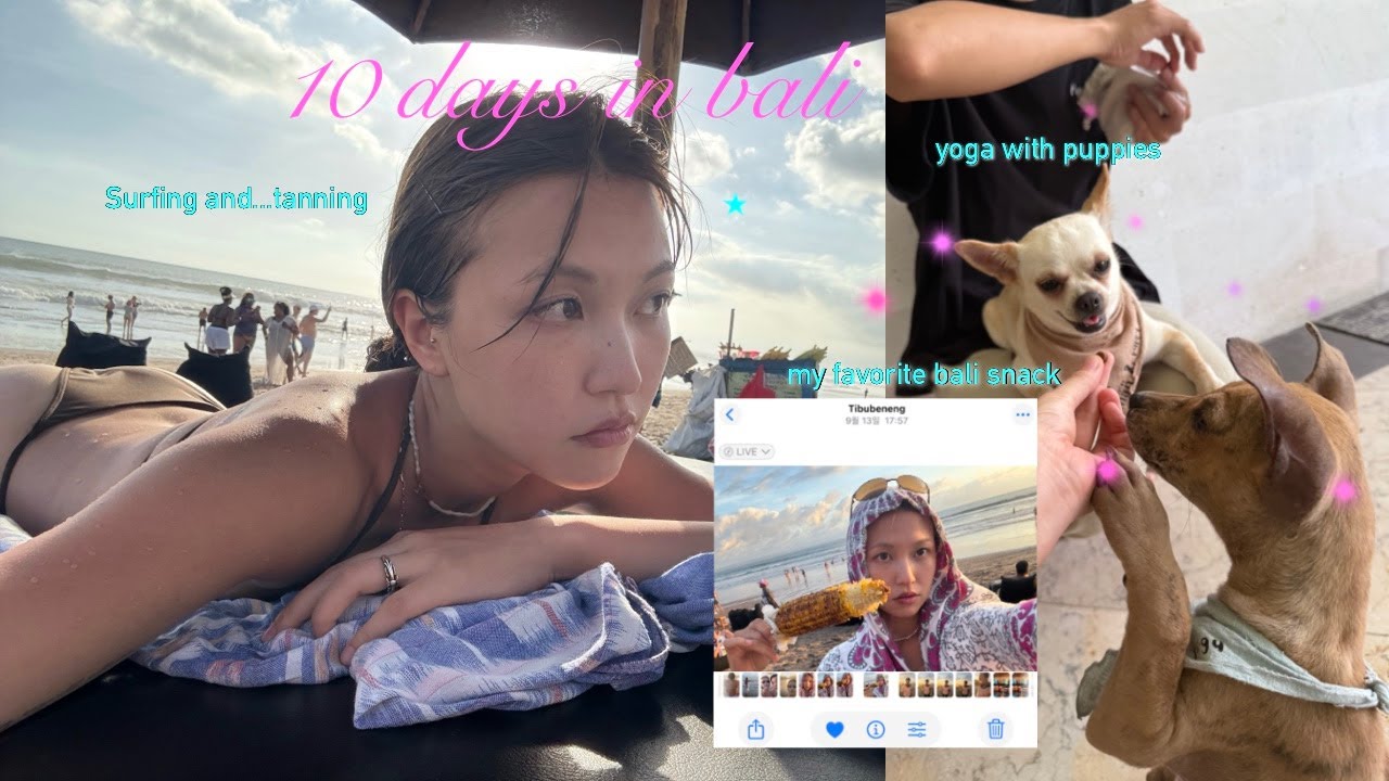 다시 돌아 온 발리 일상 브이로그 🌞 강아지들과 요가하는 하루… (행복해) 퍼피요가, 짱구 맛집, 브라와 해변 ,비치클럽 핀스 ㅣ bali vlog
