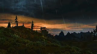 9 Hours of Skyrim OST | Rain and Thunder Ambient Mix