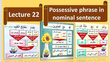 Lecture 22 / Possessive phrase in nominal sentence / murakab izafi in jumla ismiya إضافة/ جملة اسمية